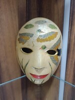 Retró sárgaréz dekoratív maszk Indiában készült