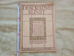 Újság füzet Dekorative Kunst Német avantgárd művészeti folyóirat 16 évf. 10 szám - 1913 július