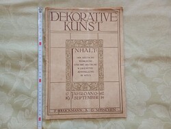 Újság füzet Dekorative Kunst Német avantgárd művészeti folyóirat 17 évf. 12 szám - 1914 szeptember