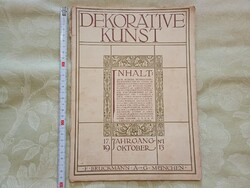 Újság füzet Dekorative Kunst Német avantgárd művészeti folyóirat 17 évf. 01 szám - 1913 október