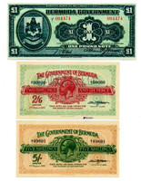 Bermuda Bankjegy sor 1914-1935 P1-5 összesen 5db MÁSOLAT