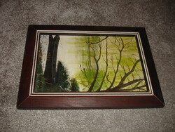 JUHAROS LÁSZLÓ PARTI CSÓNAK FESTMÉNY