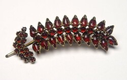 Antik Vintage Bohemia Nagy Levél Forma Cseszlovák Gránát Bross