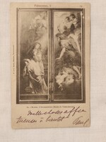 „1908-as francia művészlap – Reims Angyali üdvözlete, Coypel festményével! Ritka, elegáns vallásos t