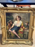 GEIGER RICHÁRD BÉCS, 1870 - 1945, BUDAPEST Olajfestmény festmény