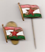 MKP utódja MDP Magyar Dolgozók Pártja, gomblyuk jelvény és kitűző, együtt