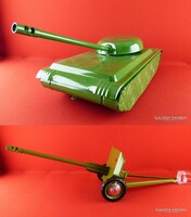 Retró nagy játék fém tank+ágyú Szovjetunió 60-es évek.Retro big toy metal tank Soviet Union 60s.