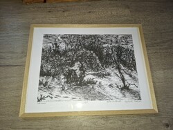 Gy.Szabó Béla: "Február", fametszet, szignós, számozott