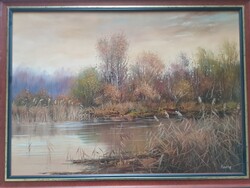 Kovrig Miklós festmény "Őszi nádas"
