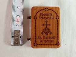 Ostrog kolostor Montenegro Ortodox Egyház suvenír szuvenír souvenir emléktárgy 4x3x1,5cm házi oltár