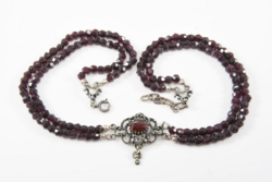 Antique Garnet Necklace with Silver Fittings