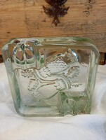 Bájos bagoly, baglyos üveg hamutartó, reklámtárgy