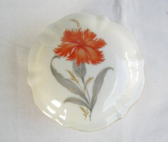 Drasche porcelán szegfűs virágos doboz ékszertartó bonbonier