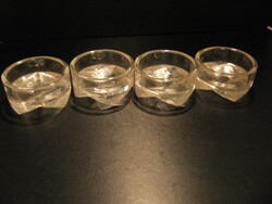 Retro Thomas Glas kristály art deco 4 db-os tálka , mécsestartó készlet
