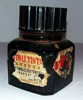 Régi ALBERTFALVAI TINTA ÉS FESTÉKGYÁR - PIROS TOLLTINTA üvege a képek szerint