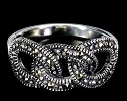 925 ezüst markazit gyűrű 56