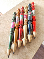 Rusztikus óriás ceruzák kézműves népi faragott kézzel festett fa grafit ceruzák népművészet