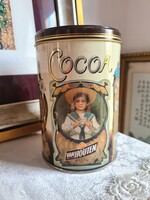 Van Houten kakaóporos fémdoboz holland kakaógyártó cég terméke