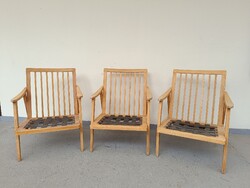 Retro fotel cseh pálcás retró fa szék lakkozásra előkészítve párnázat nélkül 3 darab 5659