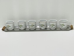 Hollóházi Erika mintás pálinkás  készlet