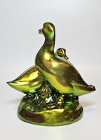 Zsolnay- eozinmázas kacsapár