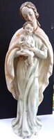 Antik Hummel kézi festésű porcelán Madonna gyermekével  jelzett szobor 34 cm vallási kegytárgy