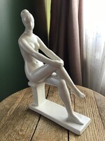 Régi Marosán László kerámia szobor, jelzett