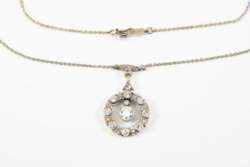 Szecessziós arany 14 karátos nyaklánc gyémántok  0,90 karátos