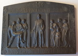P. Tereszczuk: Vöröskereszt-Közös központi Tudósító Iroda 1914-1916 hadifém emlékplakett