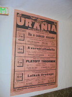 Retro moziműsor plakát "URÁNIA Mozgószínház" - Mezőhegyes