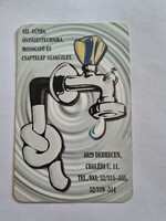 VÍZ-FŰTÉS, ÖNTÖZÉSTECHNIKA, MOSOGATÓ ÉS CSAPTELEP SZAKÜZLET Debrecen  1999. évi kártyanaptár