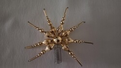 Karácsonyfa csúcs dísz, csillag alakú, Gablonz jellegű