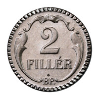 Magyar Királyság 2 Fillér 1942 rozettás ARTEX utánveret