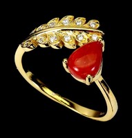 56 os Valòdi Korall 925 Ezust 14k Gyürű