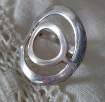 ATRAKTÍV MINIMALISTA DUPLA KÖR ALAKÚ EZÜST GYŰRŰ