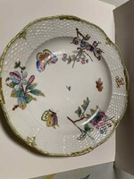 Herendi ANTIK Viktória mintás nagy tányér, monogrammos.