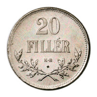 20 Fillér 1918 K-B rozettás ARTEX utánveret