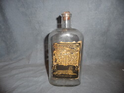 Régi magyar patika üveg dr. Egger gyógyszeres üveg gyógyszertári üveg ritka papír cimkés