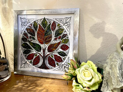 Az élet fája - évszakok színei - üvegfestmény