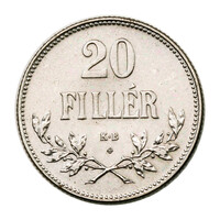 20 Fillér 1921 K-B rozettás ARTEX utánveret