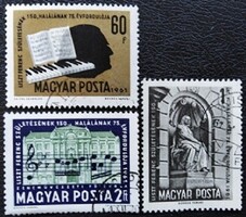 PS1849-51 / Magyarország 1961 Liszt Ferenc I. bélyegsor pecsételt