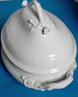 Herendi fehér leveses tál 12 személyes