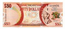 Guyana 50 Dollár Bankjegy 2016 P41 Jubileumi emlékbankjegy