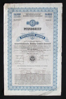 Osztrák Földhitel Intézet záloglevél 10000 korona 1906 Bécs