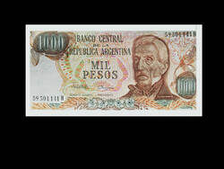 UNC - 1000 PESOS - ARGENTINA - 1982 (San Martin képmással) - Olvass!