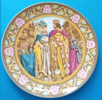 Wedgwood porcelán falitányér , Artur király esküvője , számozott példány