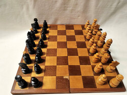 Régi intarziás fa sakk készlet