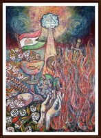 God bless the Hungarians, 110×80 cm, oil - work by a Servatius Prize-winning painter