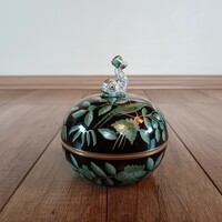 Régi Herendi fekete Zova mintás bonbonier