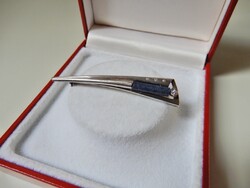 Régi Franz Scheurle design ezüst bross Lápisz ásvánnyal és kövekkel - Jelzett.